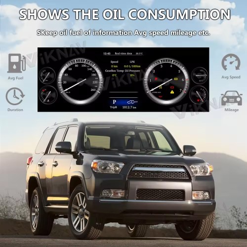 Viknav Car Instrument Panel 12.3 Inch For Toyota Alphard 2015-2018 LCD Meter Linux System Digital Speedometer Dashboard Screen