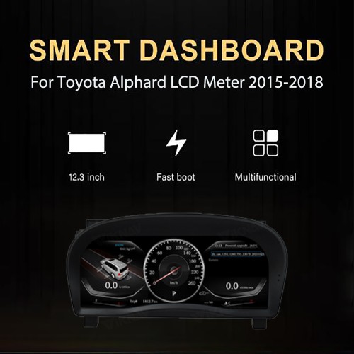 Viknav Car Instrument Panel 12.3 Inch For Toyota Alphard 2015-2018 LCD Meter Linux System Digital Speedometer Dashboard Screen