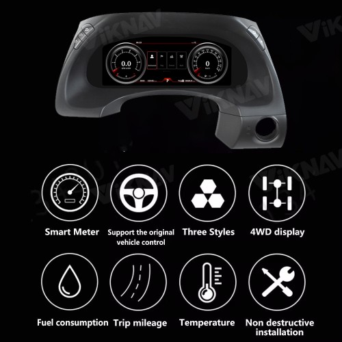 Viknav 12.3 Inch LCD Digital Cluster Car Speedometer For Nissan Patrol Y62 Infiniti QX80 2015-2019 Linux System Car Instrument Cluster Screen Instrument Replacement
