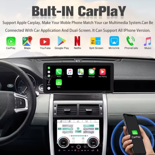 Viknav Android Radio AC Panel For Land Rover Discovery Sport L550 2015-2019 Multimedia Player GPS Navigation Stereo Wireless Carplay Android Auto Air Conditioning Control Touch Screen