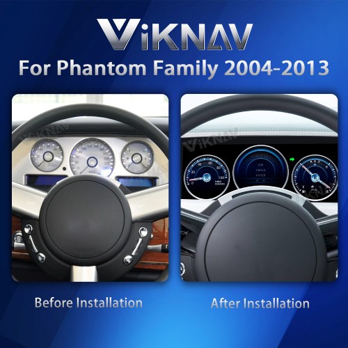 Viknav Digital Cluster Car Speedometer For Phantom Family 2004- 2013 Linux System Car Instrument Cluster Screen Instrument Replacement