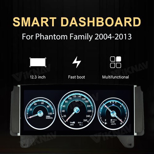 Viknav Digital Cluster Car Speedometer For Phantom Family 2004- 2013 Linux System Car Instrument Cluster Screen Instrument Replacement