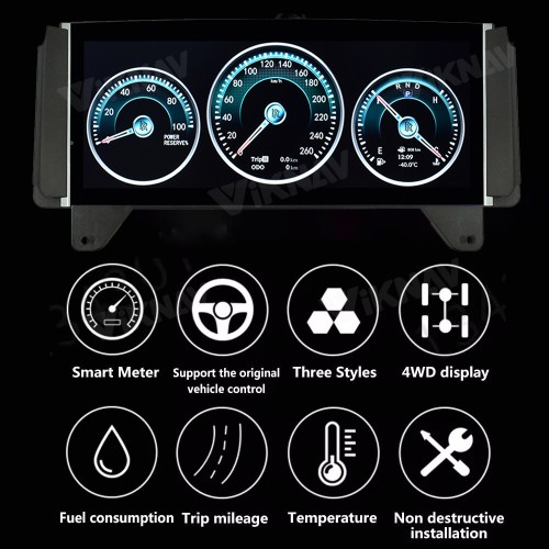 Viknav Digital Cluster Car Speedometer For Phantom Family 2004- 2013 Linux System Car Instrument Cluster Screen Instrument Replacement