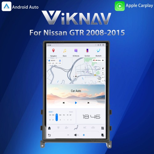 Viknav 14.4" Touch Screen Car Radio For Nissan-GTR  ( 2008 2009 2010 2011 2012 2013 2014 2015 ) Multimedia Player Android Auto GPS Navigation Wireless Carplay (128GB)