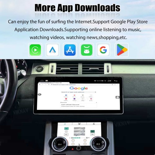 Viknav 12.3 inch Android Radio For Land Rover Range Rover Evoque L538 2013-2017 Multimedia Player GPS Navigation Stereo Wireless Carplay Android Auto Touch Screen