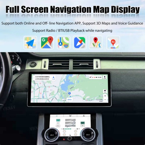 Viknav Android Radio and AC Panel For Land Rover Range Rover Evoque L538 2013-2017 Multimedia Player GPS Navigation Stereo Wireless Carplay Android Auto Touch Screen