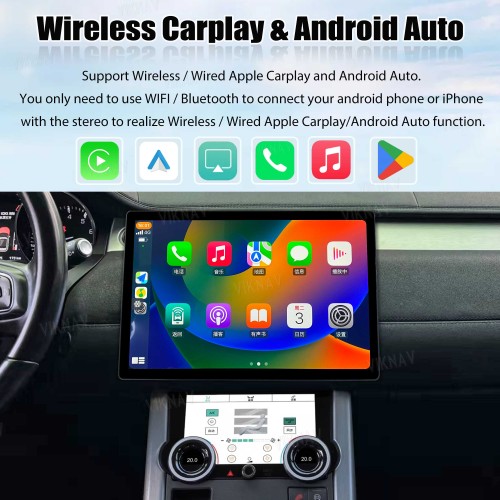 Viknav 13" Android Radio and AC Panel For Land Rover Range Rover Evoque L538 2013-2017 Multimedia Player GPS Navigation Stereo Wireless Carplay Android Auto Touch Screen