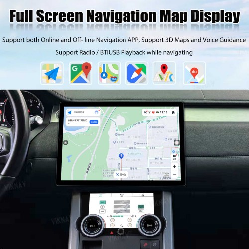 Viknav 13 inch Android Radio For Land Rover Range Rover Evoque L538 2013-2017 Multimedia Player GPS Navigation Stereo Wireless Carplay Android Auto Touch Screen