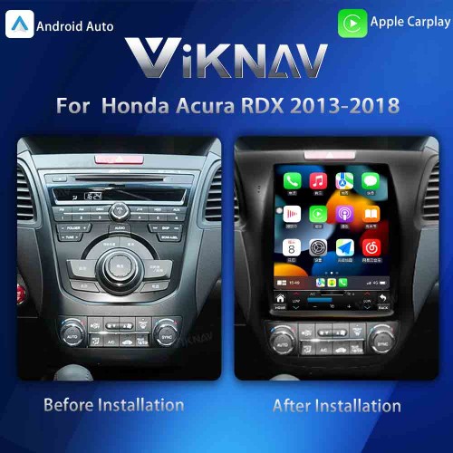 Viknav Android Car Stereo For Honda Acura RDX 2013-2018 Car Radio with 10.4-inch screen Wireless Carplay Android Auto GPS Navigation Multimedia Player