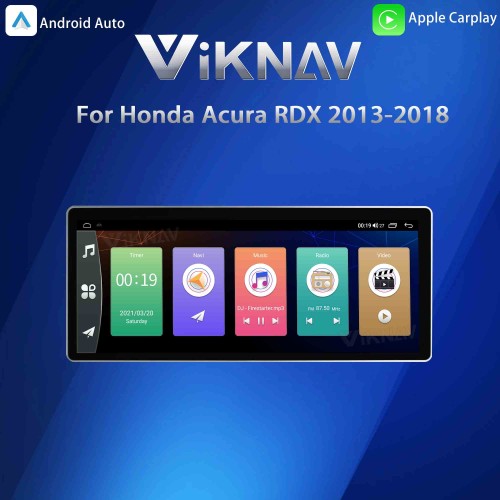 Viknav Android Car Stereo For Honda Acura RDX 2013-2018 Car Radio with 12.3-inch screen Wireless Carplay Android Auto GPS Navigation Multimedia Player