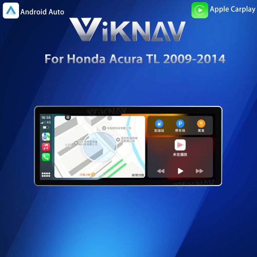 Viknav Android Car Stereo For Honda Acura TL 2009-2014 Car Radio with 12.3-inch screen Wireless Carplay Android Auto GPS Navigation Multimedia Player