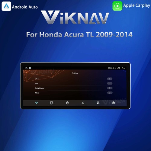 Viknav Android Car Stereo For Honda Acura TL 2009-2014 Car Radio with 12.3-inch screen Wireless Carplay Android Auto GPS Navigation Multimedia Player