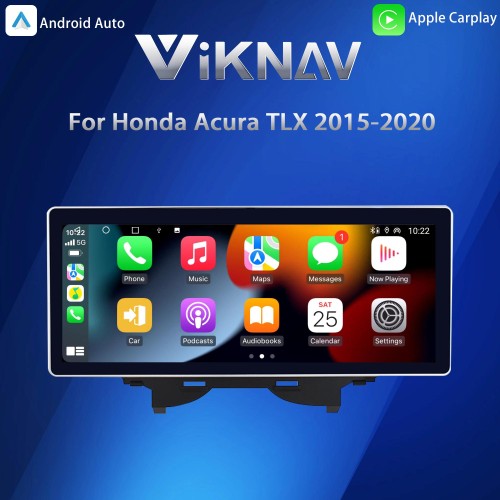 Viknav Android Car Stereo For Honda Acura TLX 2015-2020 Car Radio with 12.3-inch screen Wireless Carplay Android Auto GPS Navigation Multimedia Player
