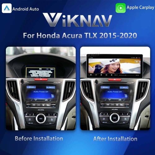 Viknav Android Car Stereo For Honda Acura TLX 2015-2020 Car Radio with 12.3-inch screen Wireless Carplay Android Auto GPS Navigation Multimedia Player