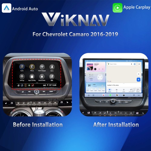 Viknav 11.5" Touch Screen Car Radio For Chevrolet Camaro 2016 2017 2018 2019  Multimedia Player Android Auto GPS Navigation Wireless Carplay (128GB)