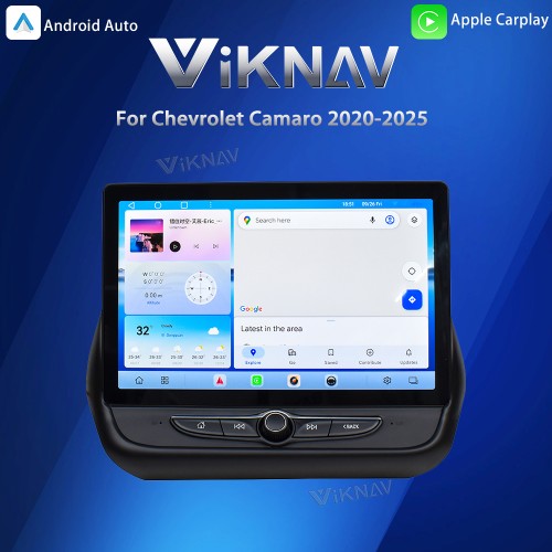 Viknav 11.5" Touch Screen Car Radio For Chevrolet Camaro 2020 2021 2022 2023 2024 2025 Multimedia Player Android Auto GPS Navigation Wireless Carplay (128GB)