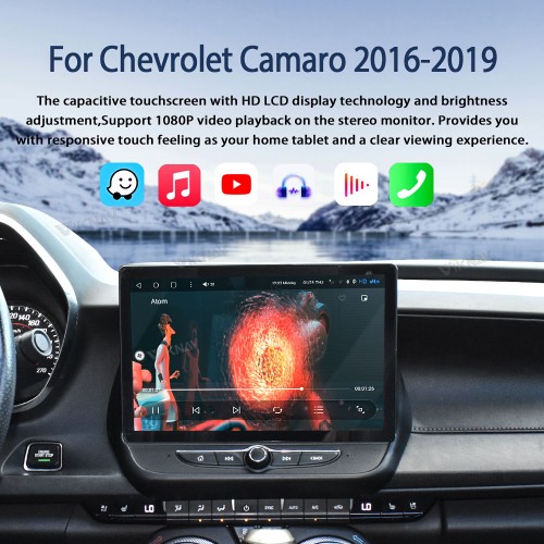 Viknav 11.5" Touch Screen Car Radio For Chevrolet Camaro 2020 2021 2022 2023 2024 2025 Multimedia Player Android Auto GPS Navigation Wireless Carplay (128GB)