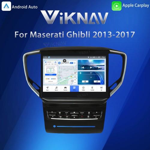 10.4 Inch Touch Screen Android System Car Radio For Maserati Ghibli 2013-2017 Wireless Apple Carplay Multimedia Player GPS Navigation Head Unit(64GB)