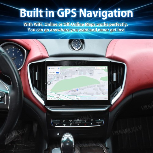 10.4 Inch Touch Screen Android System Car Radio For Maserati Ghibli 2013-2017 Wireless Apple Carplay Multimedia Player GPS Navigation Head Unit(64GB)