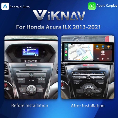 Viknav Android Car Stereo For Honda Acura ILX 2013-2021 Car Radio with 12.3-inch screen Wireless Carplay Android Auto GPS Navigation Multimedia Player