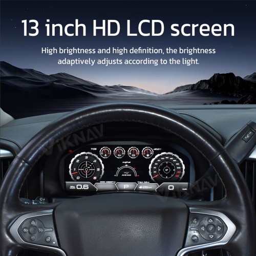 Viknav 15.6 inch Touch Screen Android Car Radio For Chevrolet Silverado GMC SIERRA 2014-2018 Wireless Carplay GPS Navigation With 13 Inch Car Digital Cluster