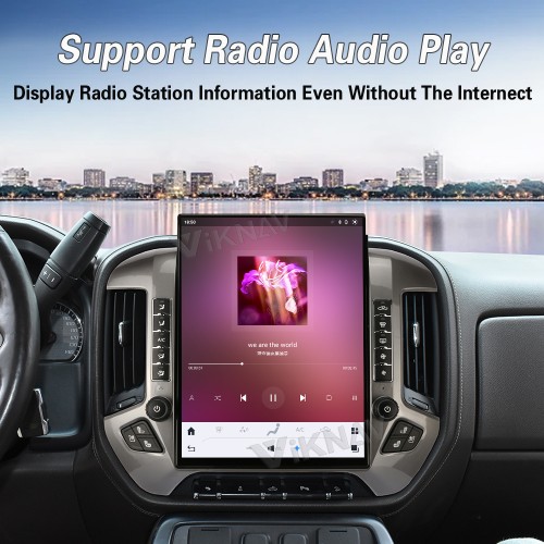 Viknav 15.6 inch Touch Screen Android Car Radio For Chevrolet Silverado GMC SIERRA 2014-2018 Wireless Carplay GPS Navigation With 13 Inch Car Digital Cluster