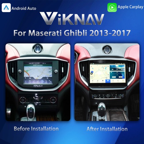 10.4 Inch Touch Screen Android System Car Radio For Maserati Ghibli 2013-2017 Wireless Apple Carplay Multimedia Player GPS Navigation Head Unit(128GB)