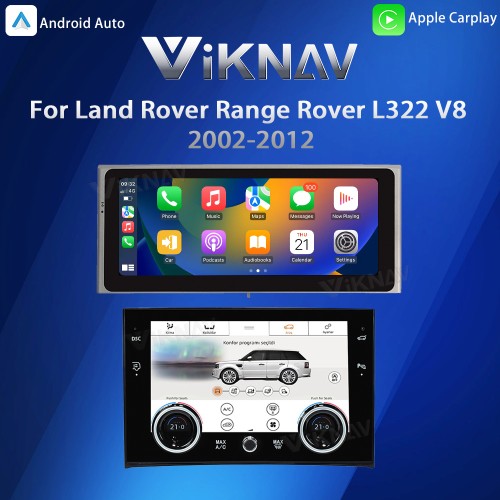 Viknav 10.25 inch Android Radio For Land Rover Range Rover V8 L322 2002-2012 Multimedia Player GPS Navigation Stereo Wireless Carplay Android Auto Touch Screen