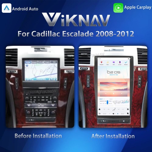 Viknav Android 13.6 inch Car Stereo for Cadillac Escalade 2008-2012 Wireless CarPlay & Android Auto GPS Navigation Multimedia Head Unit