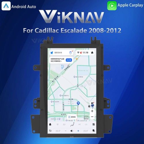 Viknav Android 13.6 inch Car Stereo for Cadillac Escalade 2008-2012 Wireless CarPlay & Android Auto GPS Navigation Multimedia Head Unit