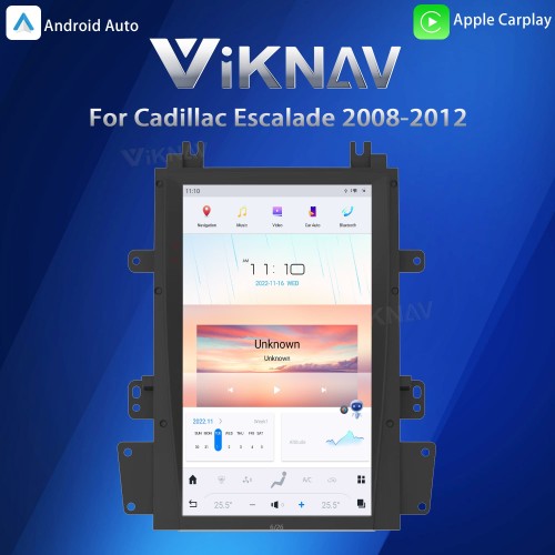Viknav Android 13.6 inch Car Stereo for Cadillac Escalade 2008-2012 Wireless CarPlay & Android Auto GPS Navigation Multimedia Head Unit