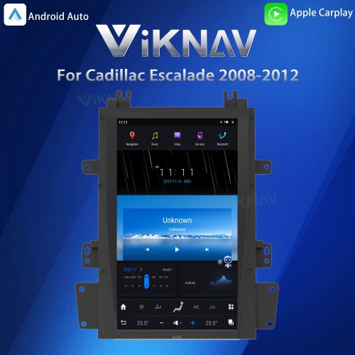 Viknav Android 13.6 inch Car Stereo for Cadillac Escalade 2008-2012 Wireless CarPlay & Android Auto GPS Navigation Multimedia Head Unit
