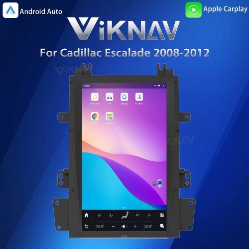 Viknav Android 13.6 inch Car Stereo for Cadillac Escalade 2008-2012 Wireless CarPlay & Android Auto GPS Navigation Multimedia Head Unit