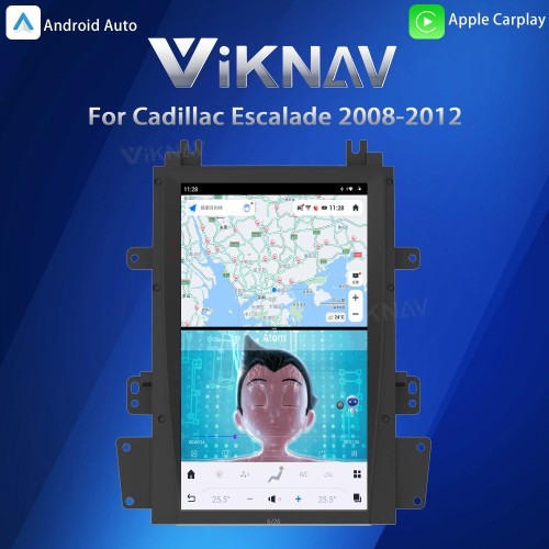 Viknav Android 13.6 inch Car Stereo for Cadillac Escalade 2008-2012 Wireless CarPlay & Android Auto GPS Navigation Multimedia Head Unit