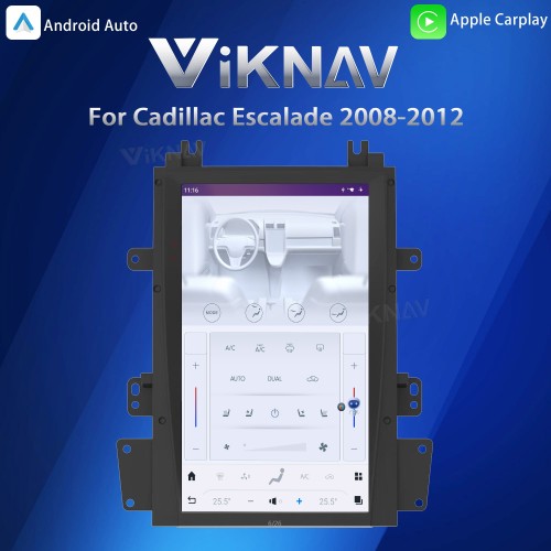 Viknav Android 13.6 inch Car Stereo for Cadillac Escalade 2008-2012 Wireless CarPlay & Android Auto GPS Navigation Multimedia Head Unit
