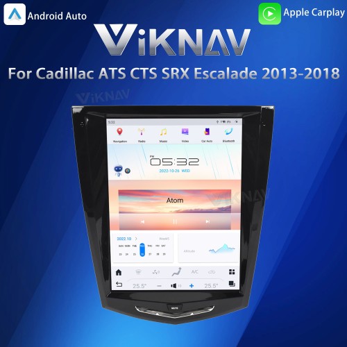 Viknav Android 10.5 inch Car Stereo for Cadillac ATS CTS SRX Escalade 2013-2018 Wireless CarPlay & Android Auto GPS Navigation Head Unit