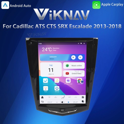 Viknav Android 10.5 inch Car Stereo for Cadillac ATS CTS SRX Escalade 2013-2018 Wireless CarPlay & Android Auto GPS Navigation Head Unit