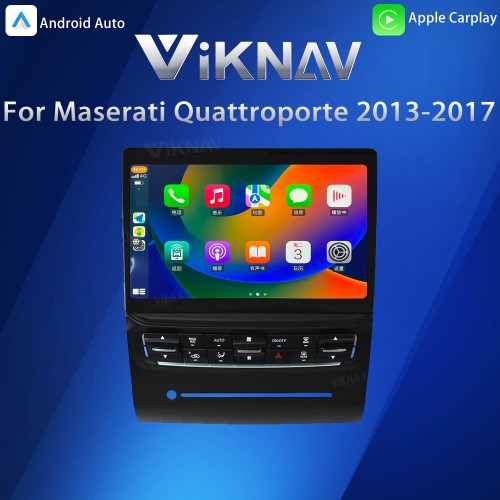 10.4 Inch Touch Screen Android System Car Radio For Maserati Quattroporte 2013-2017 Wireless Apple Carplay Multimedia Player GPS Navigation Head Unit(128GB)