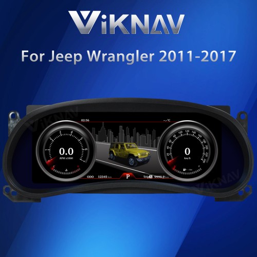 Viknav 12.3 Inch Digital Instrument Cluster For Jeep Wrangler 2011-2017 Virtual Dashboard Screen LCD Speedometer Player Car Digital Panel