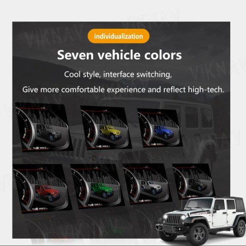 Viknav 12.3 Inch Digital Instrument Cluster For Jeep Wrangler 2011-2017 Virtual Dashboard Screen LCD Speedometer Player Car Digital Panel