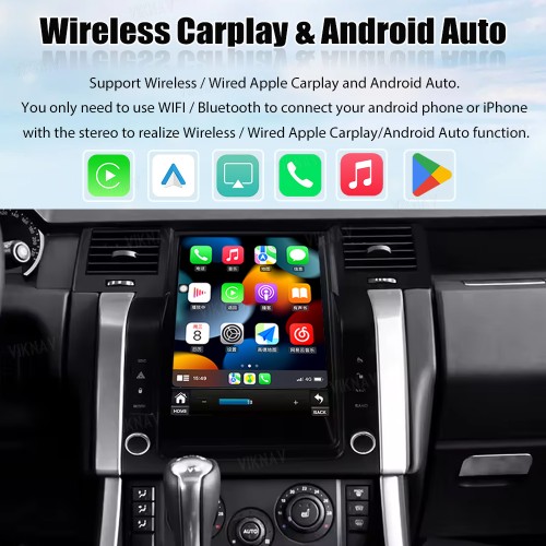 Viknav Android Radio For Land Rover Range Rover L320 2005-2009 Multimedia Player GPS Navigation Stereo Wireless Carplay Android Auto Touch Screen