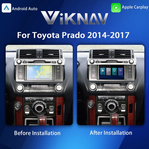 Viknav Linux Interface Box for Toyota Prado 2014-2017 Wireless CarPlay Android Auto GPS Navigatipn Original Car Radio Screen