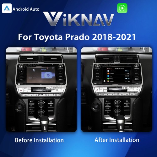 Viknav Linux Interface Box for Toyota Prado 2018-2021 Wireless CarPlay Android Auto GPS Navigatipn Original Car Radio Screen