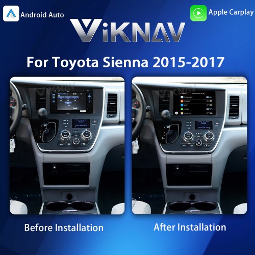 Viknav Linux Interface Box for Toyota Sienna 2015-2017 Wireless CarPlay Android Auto GPS Navigatipn Original Car Radio Screen