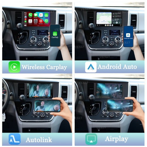 Viknav Linux Interface Box for Toyota Sienna 2015-2017 Wireless CarPlay Android Auto GPS Navigatipn Original Car Radio Screen