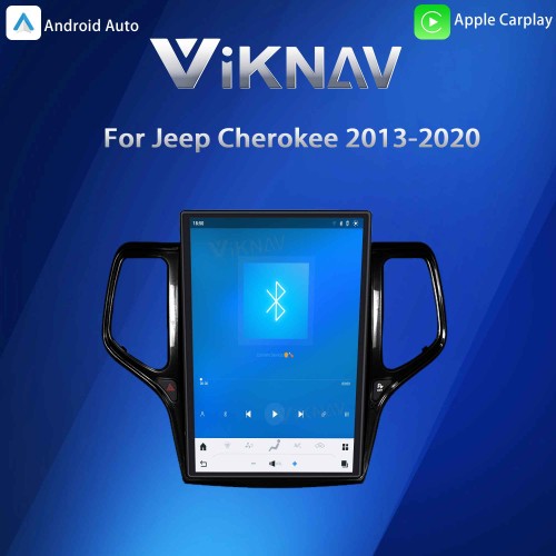 ViKNAV 14.4 Inch Android Car Radio For Jeep Cherokee 2013-2020 CarPlay Touch Screen GPS Navigation Stereo Head Unit With Piano Black