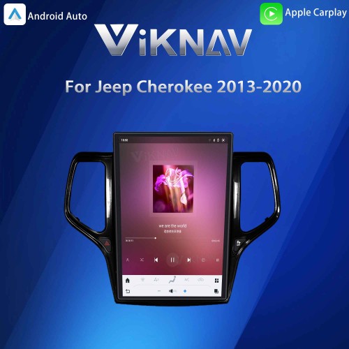 ViKNAV 14.4 Inch Android Car Radio For Jeep Cherokee 2013-2020 CarPlay Touch Screen GPS Navigation Stereo Head Unit With Piano Black
