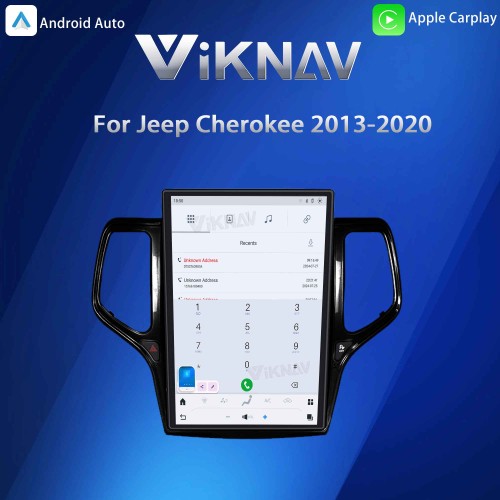ViKNAV 14.4 Inch Android Car Radio For Jeep Cherokee 2013-2020 CarPlay Touch Screen GPS Navigation Stereo Head Unit With Piano Black