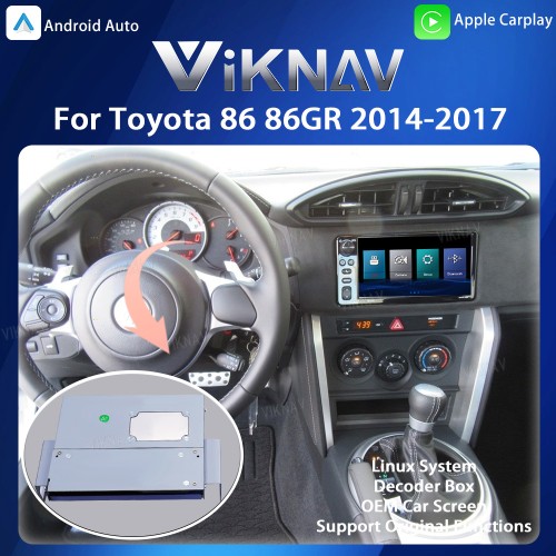Viknav Linux Interface Box for Toyota 86 86GR 2014-2017 Wireless CarPlay Android Auto GPS Navigatipn Original Car Radio Screen