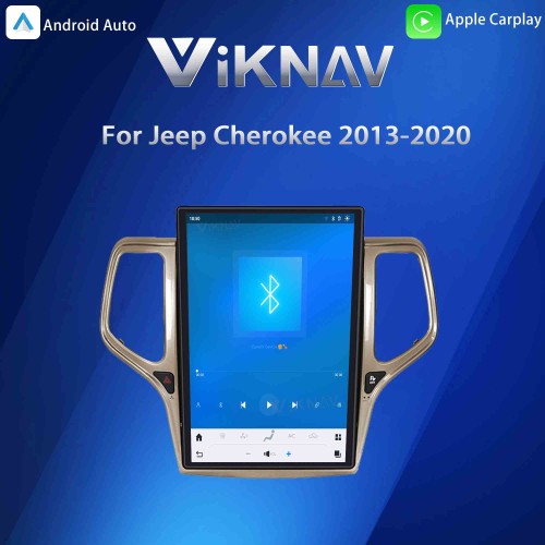 ViKNAV14.4 Inch Android Car Radio For JEEP Cherokee 2013-2020 CarPlay Touch Screen GPS Navigation Stereo Head Unit With Champagne Gold